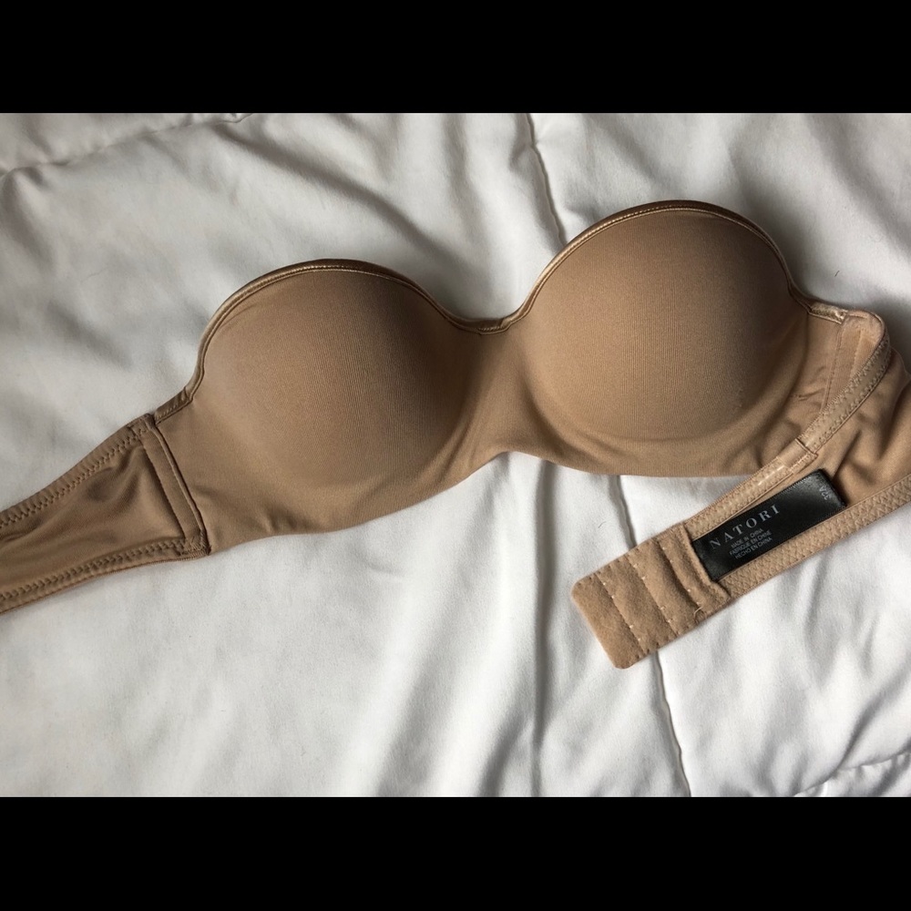Tan strapless push up bra